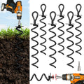 Ground Anchors 15.3 in 6-Pack - Heavy Duty Screw in Earth Stakes