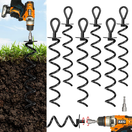 6 PCS Heavy Duty Ground Anchors for High Winds and Stability