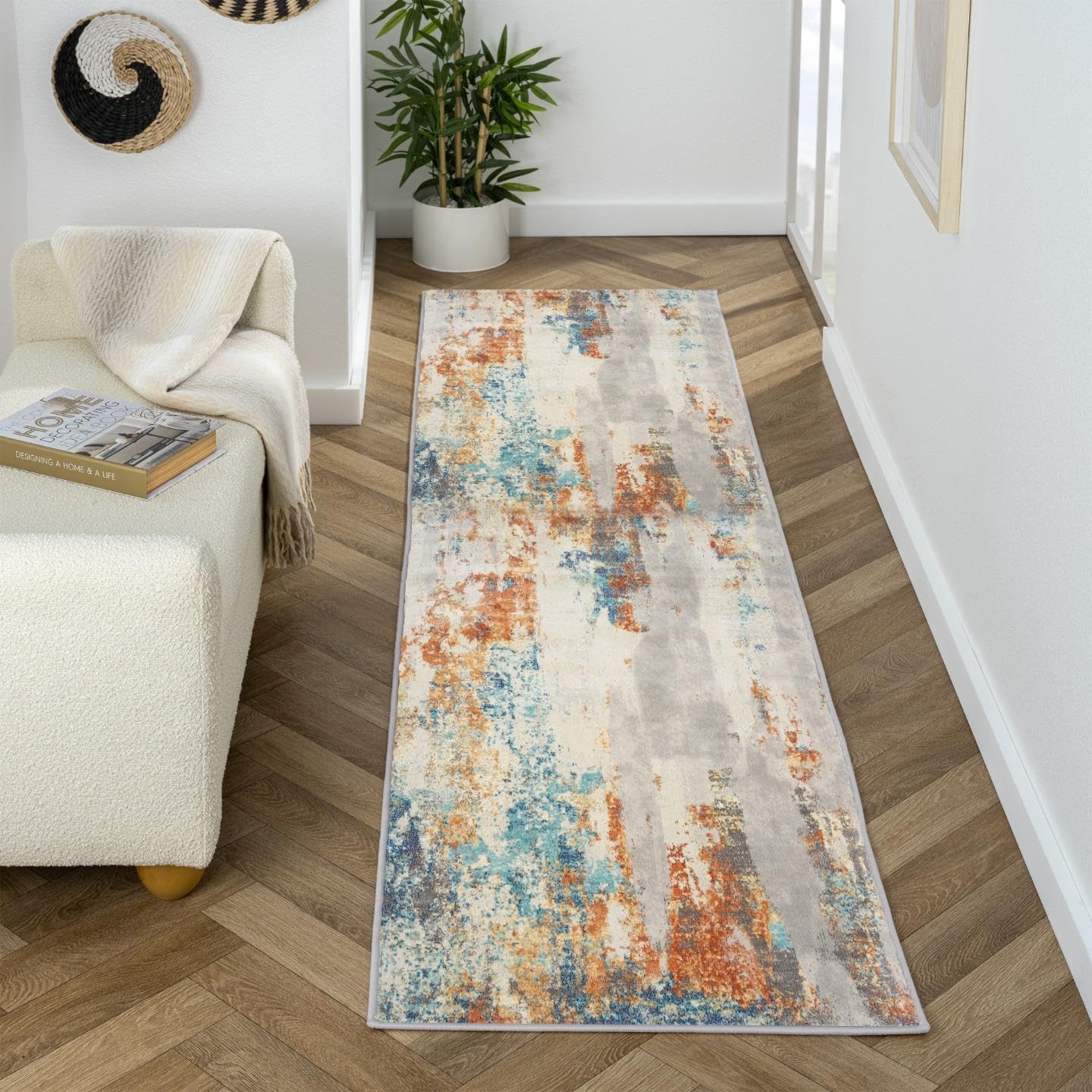 Modern Abstract Area Rug 2x7 from LUXE WEAVERS Euston Collection