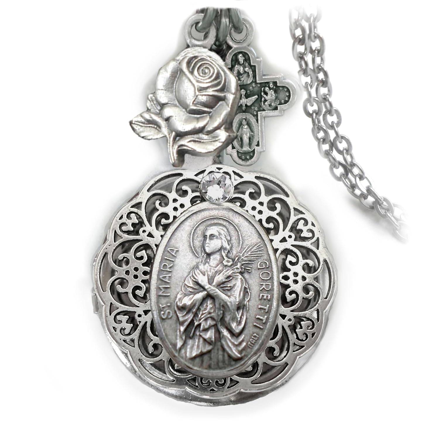 St. Maria Goretti Locket Necklace for Confirmation Gift