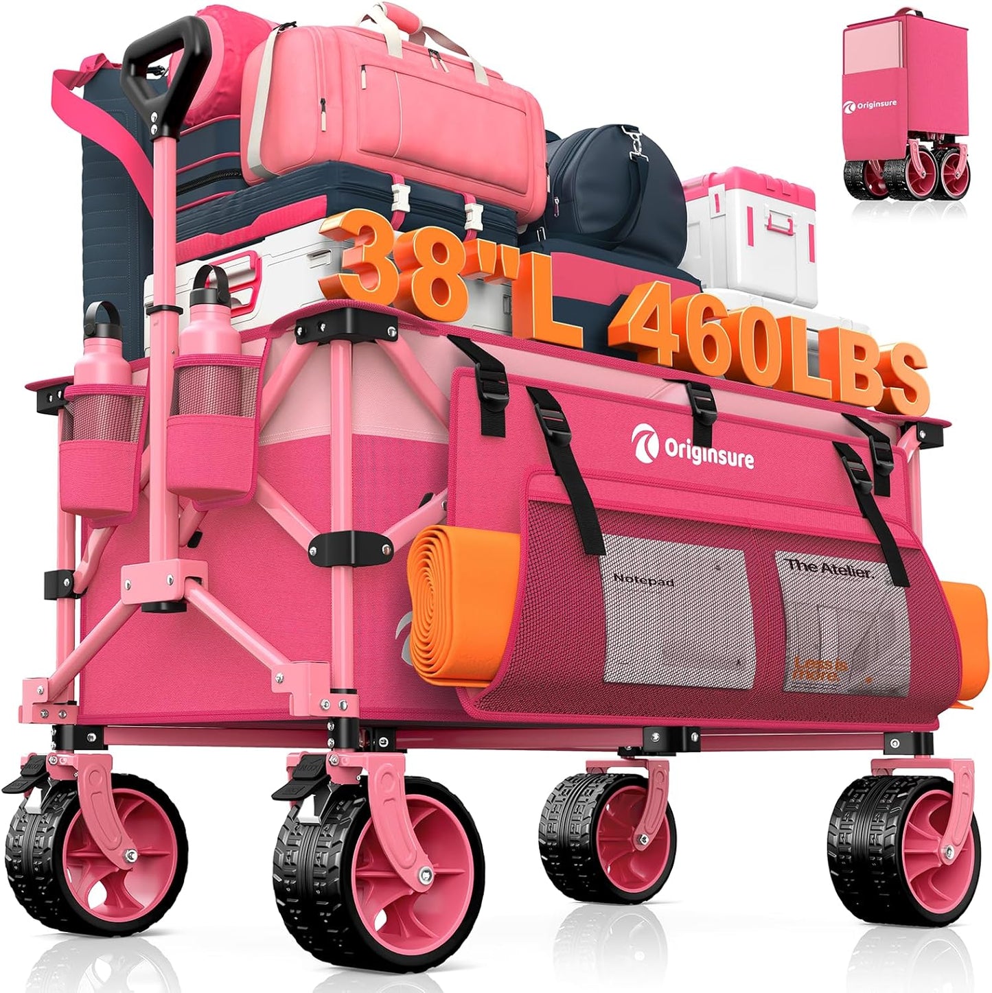 220L Collapsible Wagon Cart for All-Terrain Use and Storage