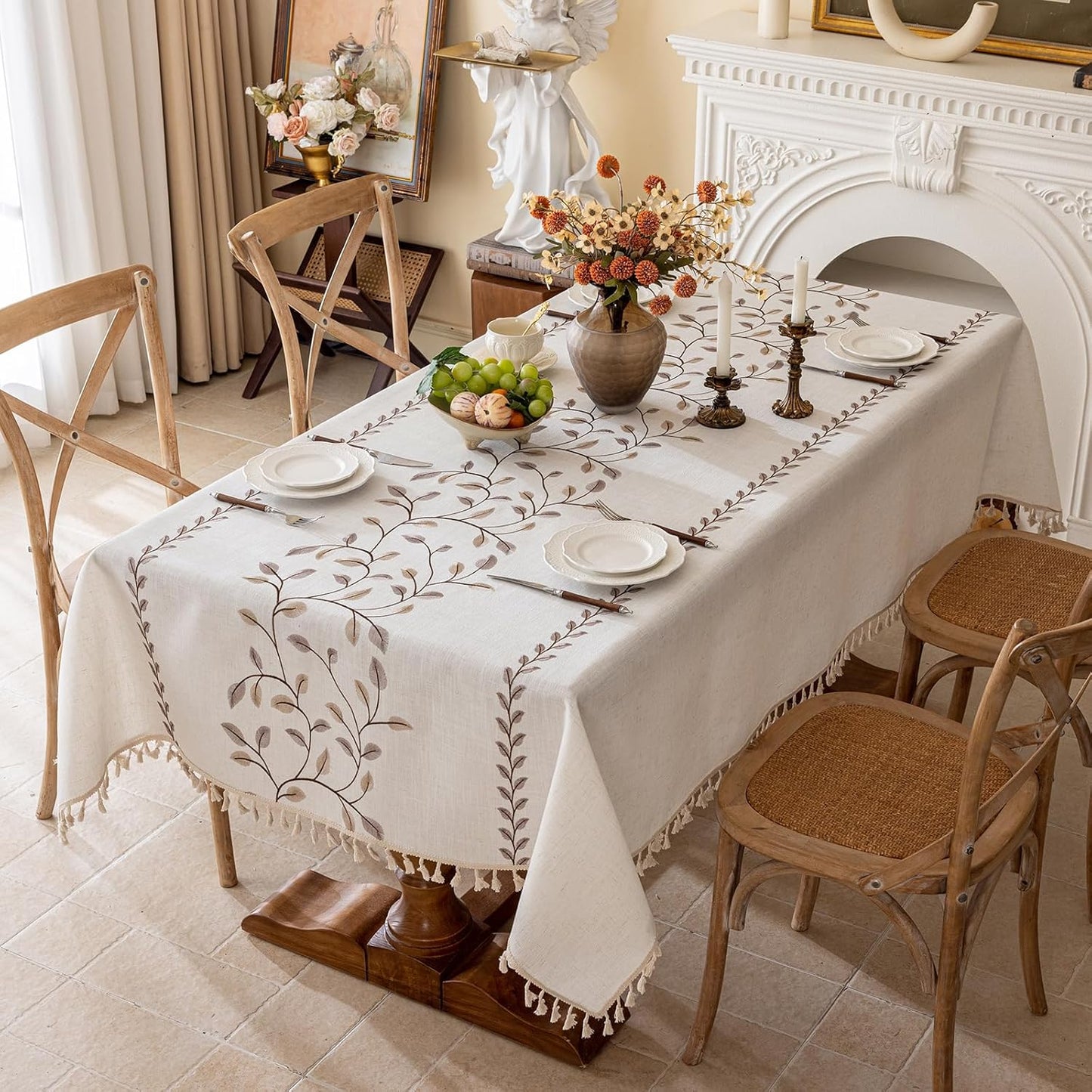Joyfol Day Heavy Duty Waterproof Tablecloth for Elegant Dining