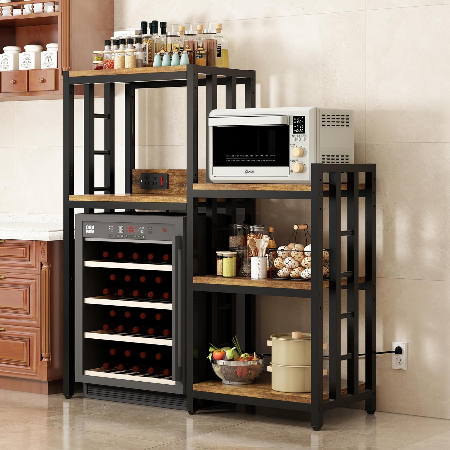 6-Tier Baker's Rack with Power Outlet - Organize in Style!