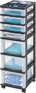IRIS USA 7-Drawer Rolling Cart Organizer - Clear Drawers for Craft