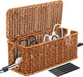 Cable Organizer Box Handwoven Imitation Rattan - Cord Management Box