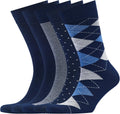 VRD Mens Dress Socks Bamboo 5-Pack Assorted Patterns - Crew Socks