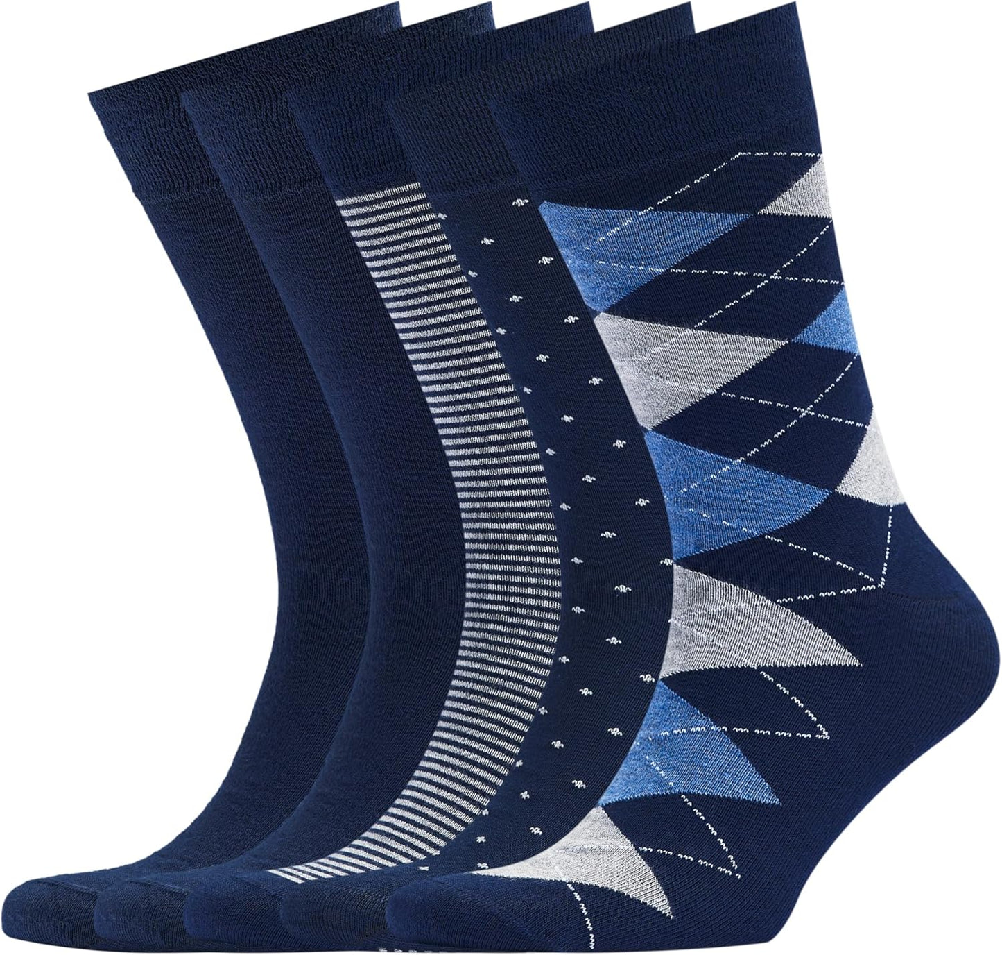 VRD Mens Dress Socks 5-Pack Assorted Patterns for Every Occasion