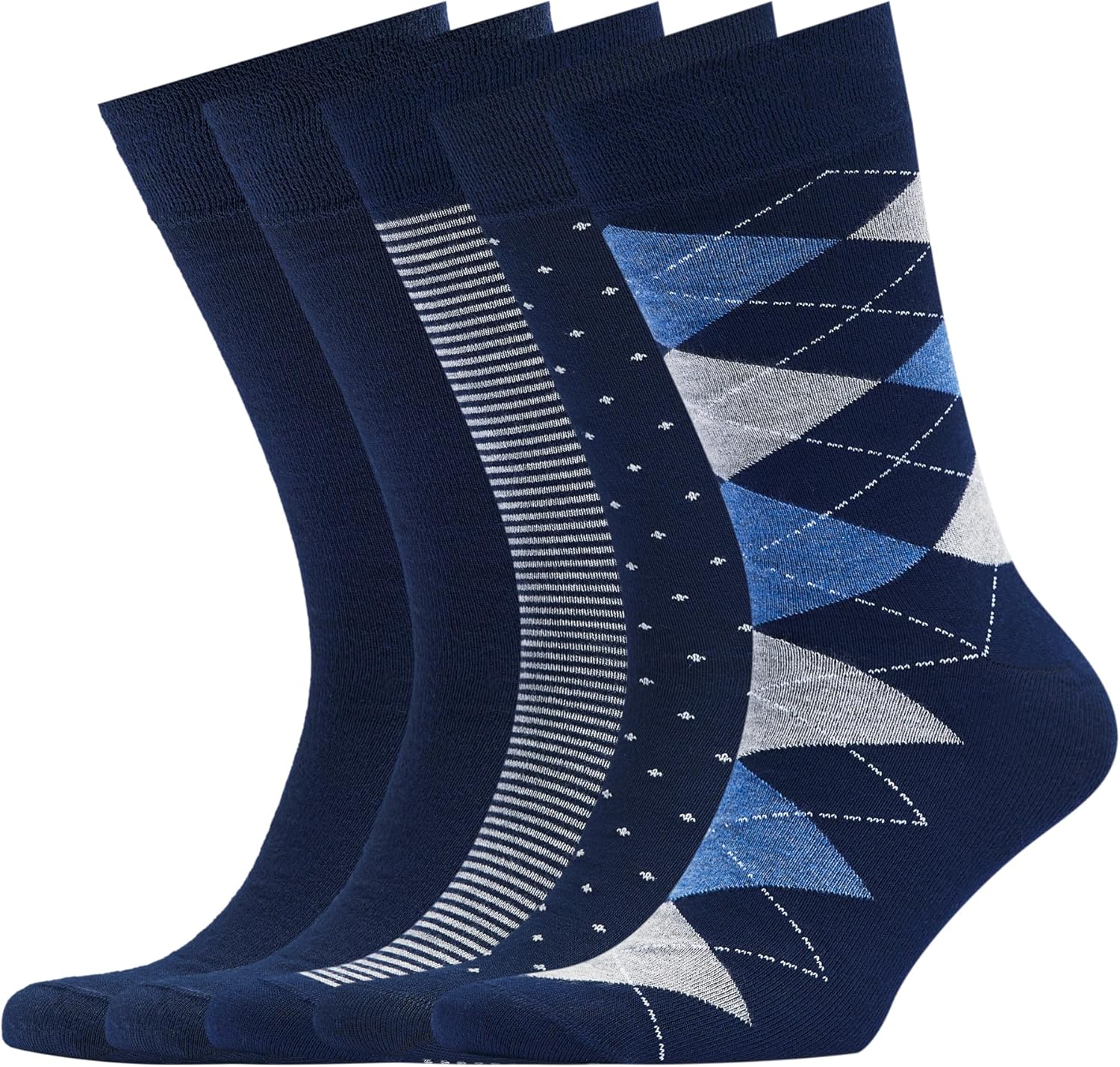VRD Mens Dress Socks 5-Pack Assorted Patterns for Every Occasion