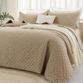 Andency Beige King Size Quilt Bedding Set - Lightweight Year-Round