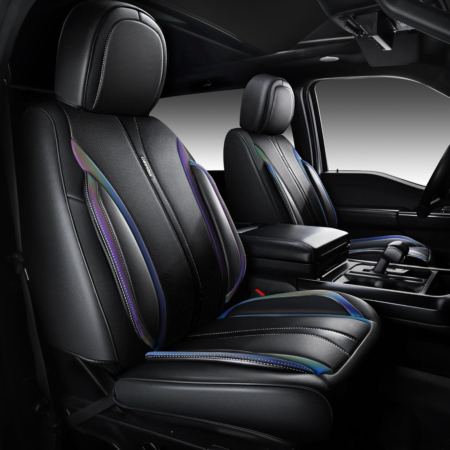 CAR PASS Nappa Leather Seat Covers for Front Seats Only