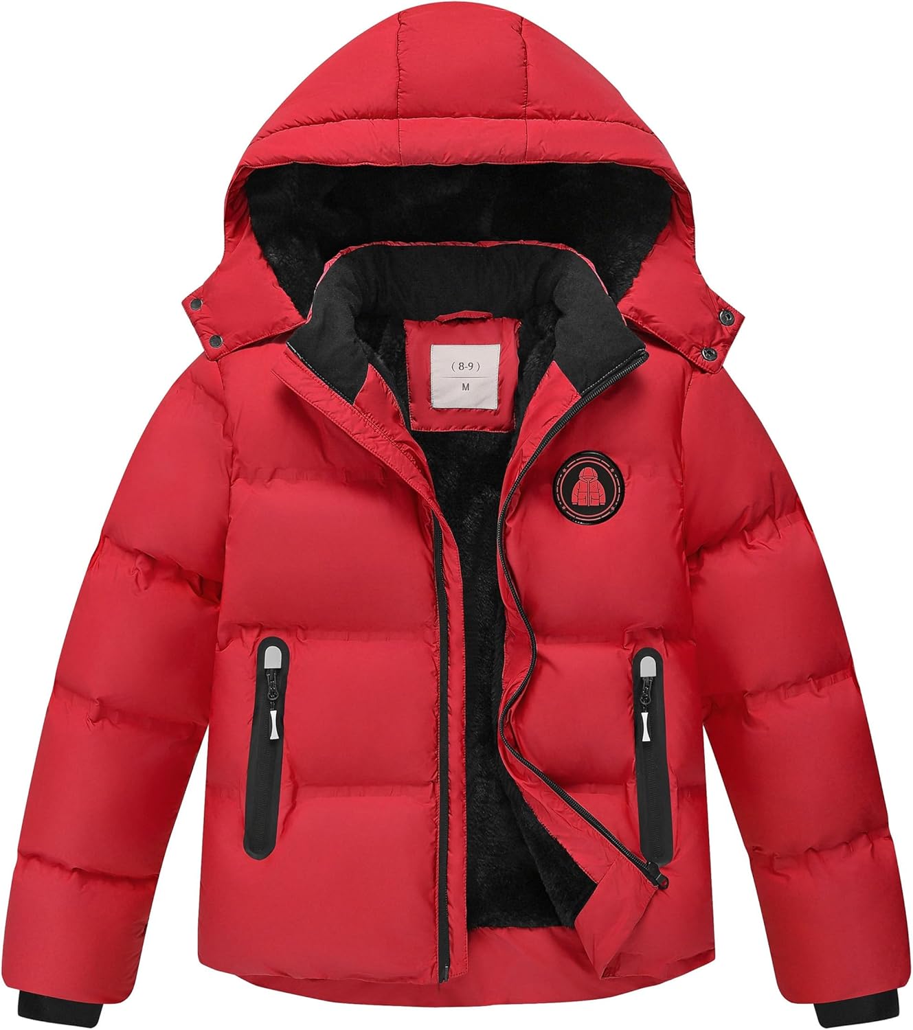 Boys' Winter Coat Thick Fleece Lined Warm Hooded Jacket