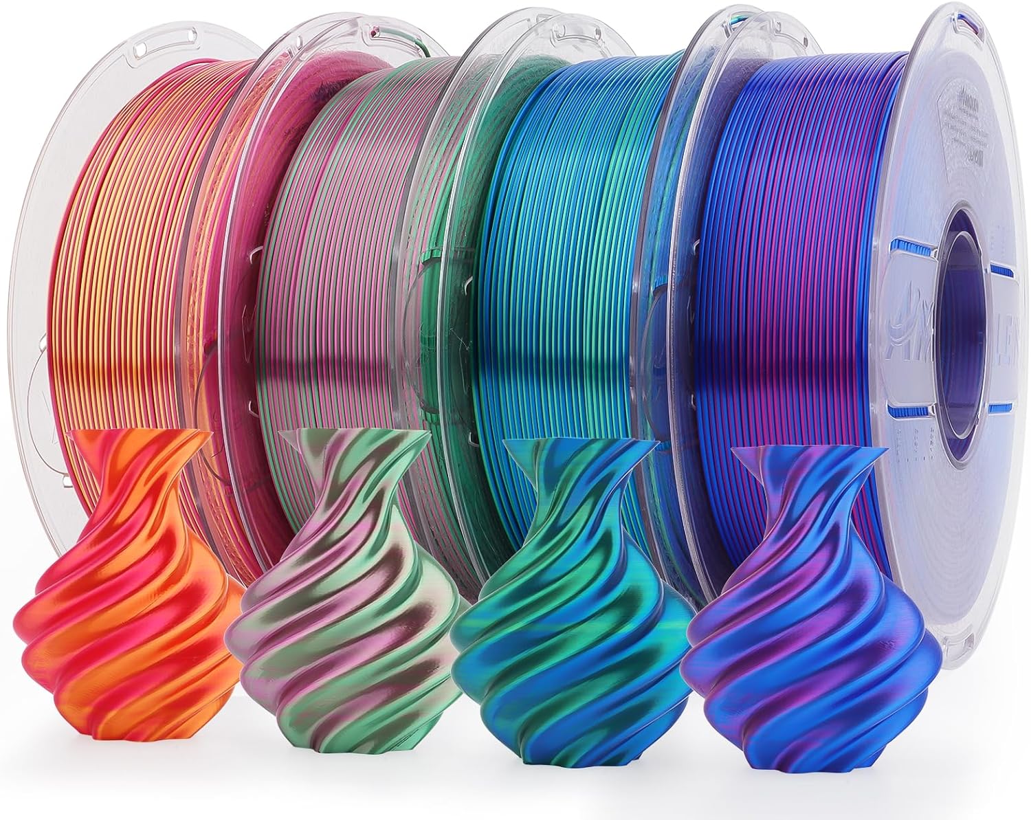 AMOLEN Silk PLA 3D Printer Filament Bundle for Vibrant Prints