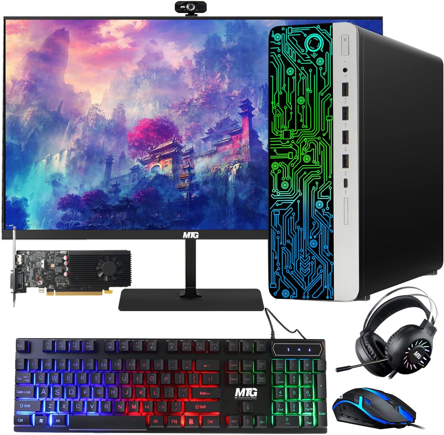 HP G3 Gaming Desktop PC with 24 Inch Monitor and RGB Accessories