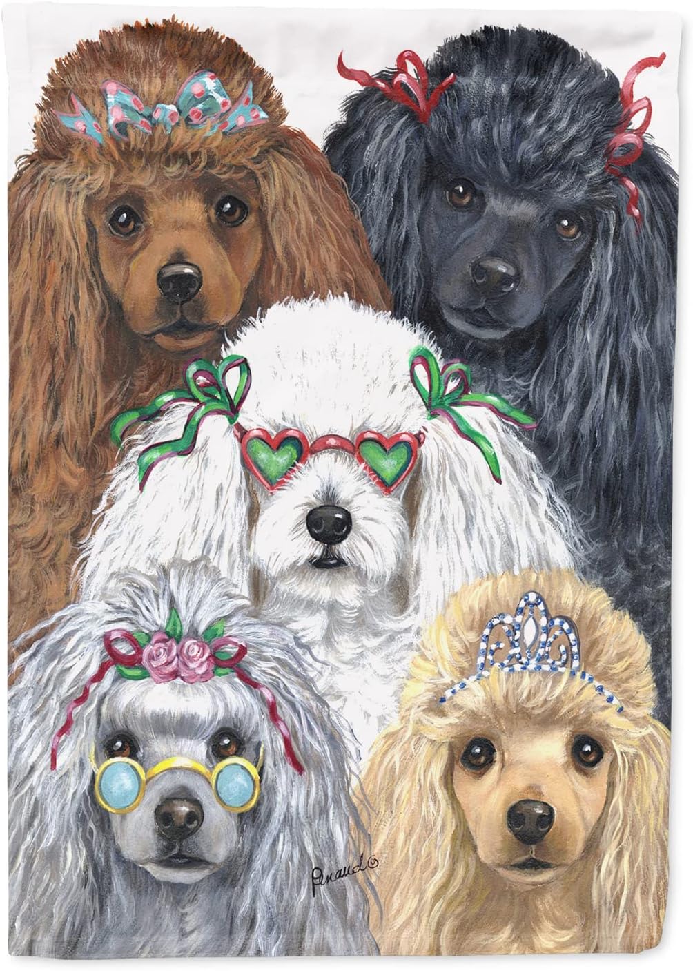 Poodle Oodles House Flag - Decorative Large Porch Banner