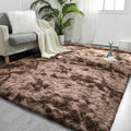 FlyDOIT 8x10 Feet Large Area Rug - Ultra Soft Coffee Shaggy Plush