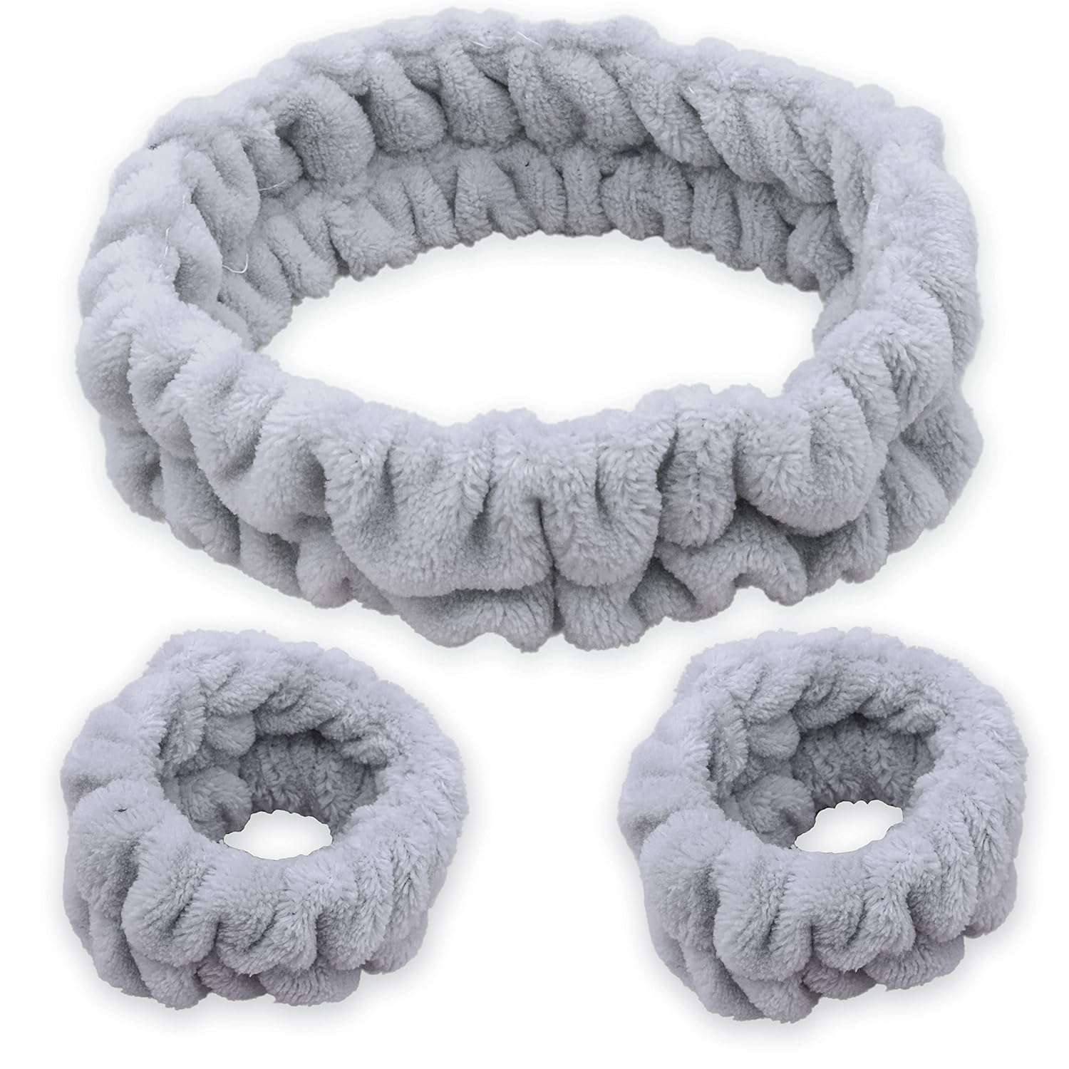 Fuzzy Spa Headband Set for Women - Soft Skincare Accessories