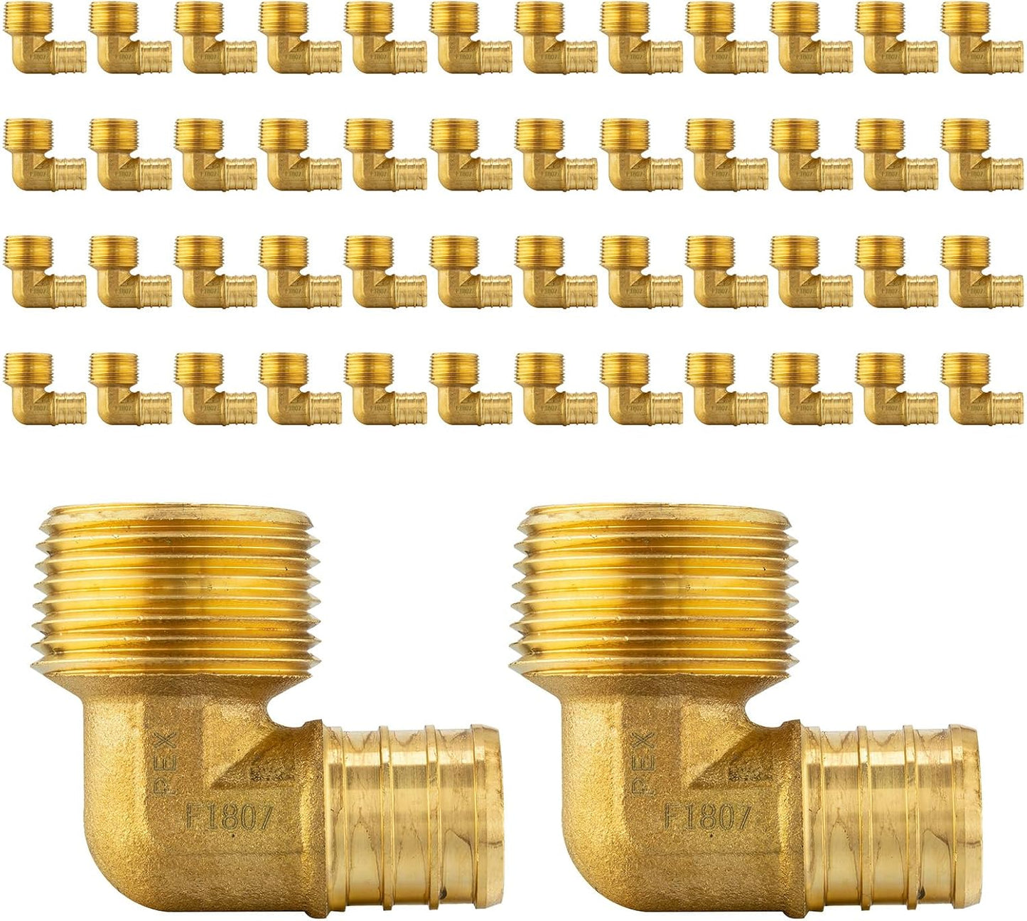 Efield Pex 3/4in Male Threaded NPT Elbow Brass Crimp Fittings