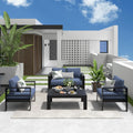 Solaste Outdoor Aluminum Furniture Set - Cozy 4 Piece Patio Sofa