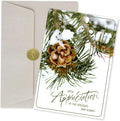 Holiday Cards for Employees 25 Pack - Winter Pinecone Appreciation