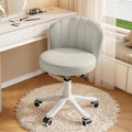 Small PU Leather Rolling Desk Chair - Compact Low-Back Swivel