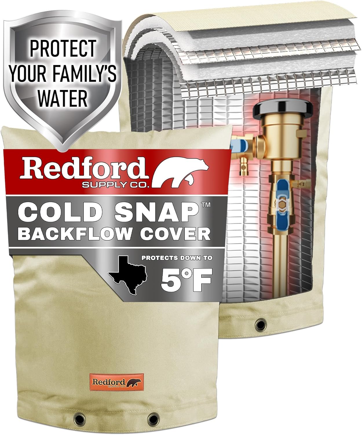 Cold Snap Backflow Preventer Insulation Cover for Winter Use