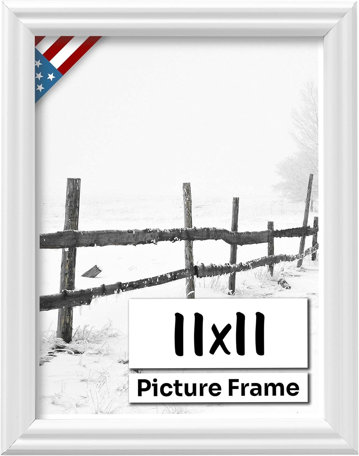 White 11x11 Picture Frame with UV-Blocking Plexiglass for Art