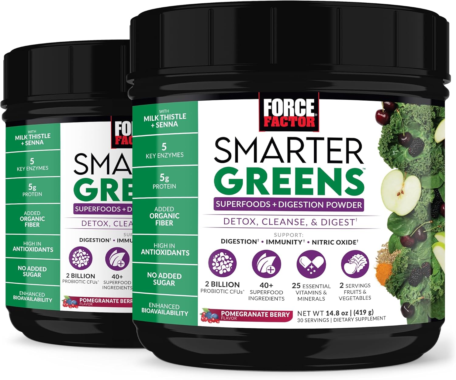 Force Factor Smarter Greens Superfoods Powder for Gut Health