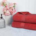 Egyptian Cotton Bath Sheet Set of 2 - Red Luxury Plush Sheets