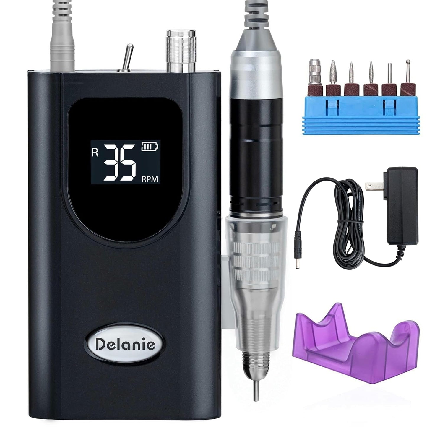 Delanie Professional Nail Drill: High Torque 35000 RPM E-File