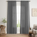 Nanspring Grey Linen Blend Curtains 52x84 in - Light Filtering