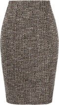 Kate Kasin Womens Knee Length Elastic Waist Tweed Pencil
