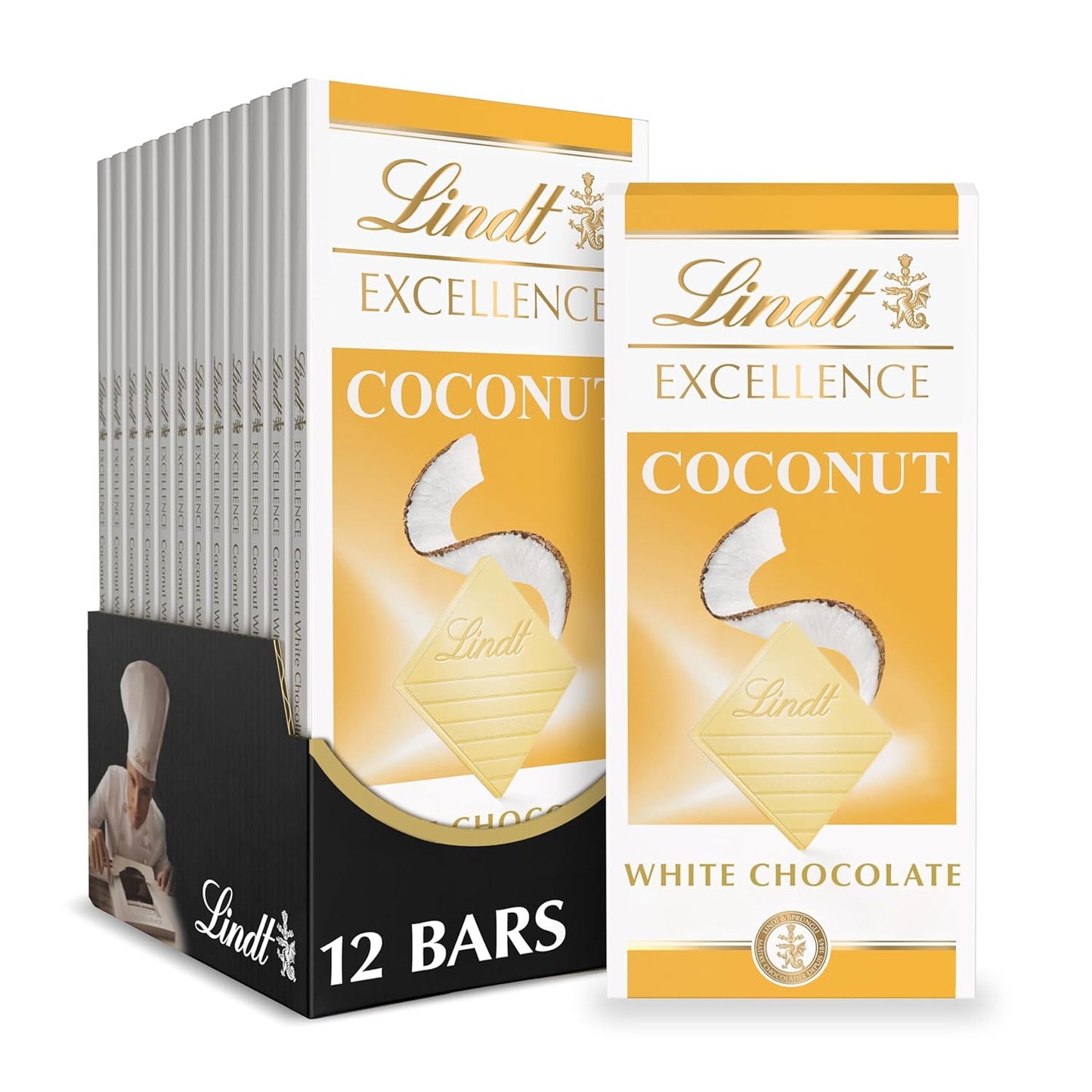 Lindt EXCELLENCE Coconut White Chocolate Bar - 12 Pack Treat
