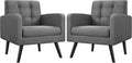 Yaheetech Cozy Armchair Set, Modern Upholstered - Set of 2