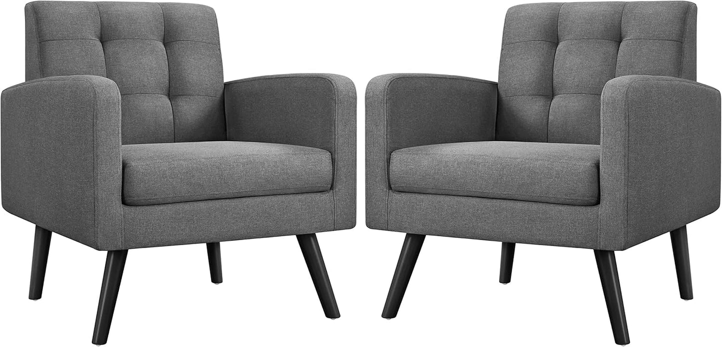 Yaheetech Cozy Armchair Set, Modern Upholstered - Set of 2