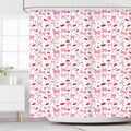 Ticuenicoa Pink Fruit Shower Curtain - Cherry Bow Watercolor 72x72 in