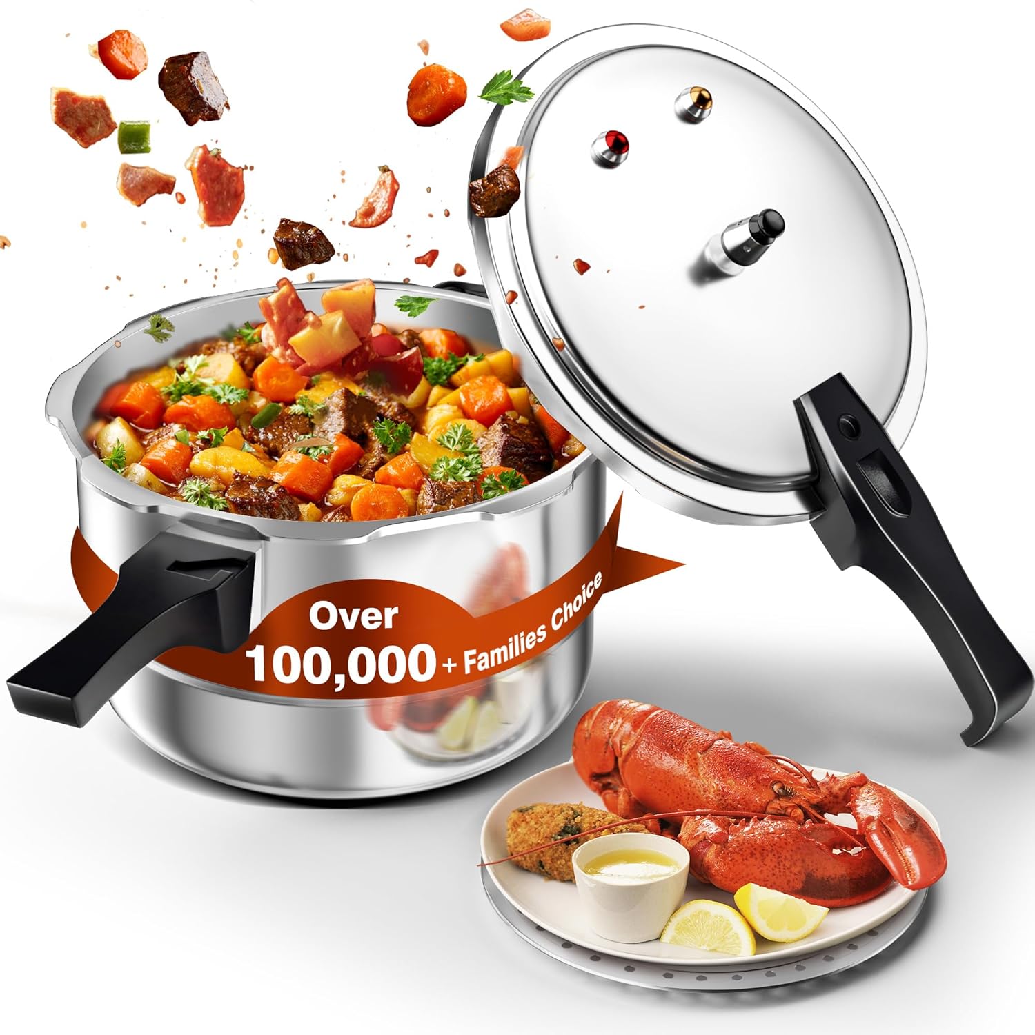WantJoin 11Qt Aluminum Pressure Cooker with Safety Features