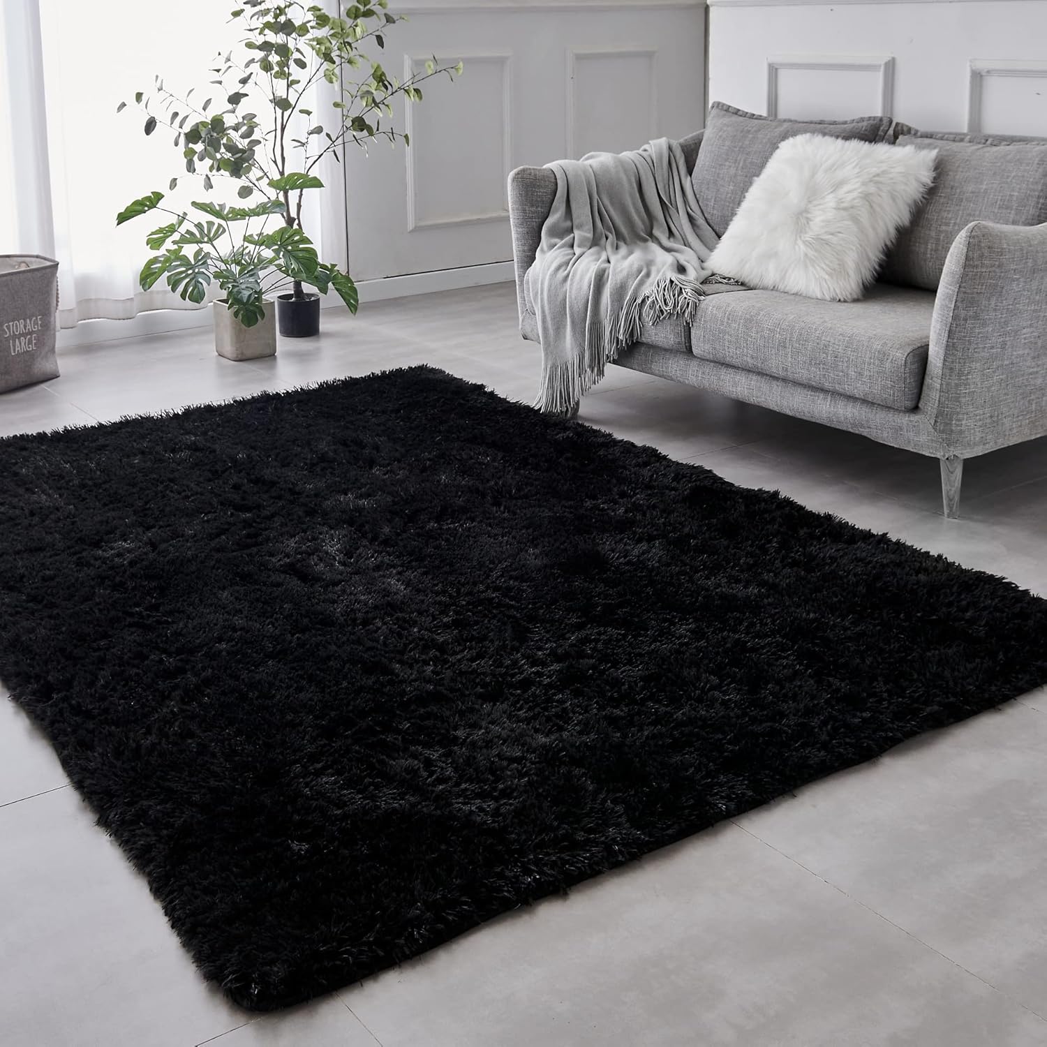 TABAYON Extra Large Shag Area Rug, 9x12 Feet Soft Plush