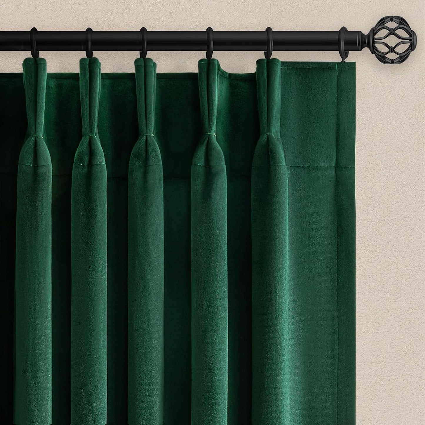 Luxurious 96 Inch Green Velvet Blackout Curtains for Home Decor