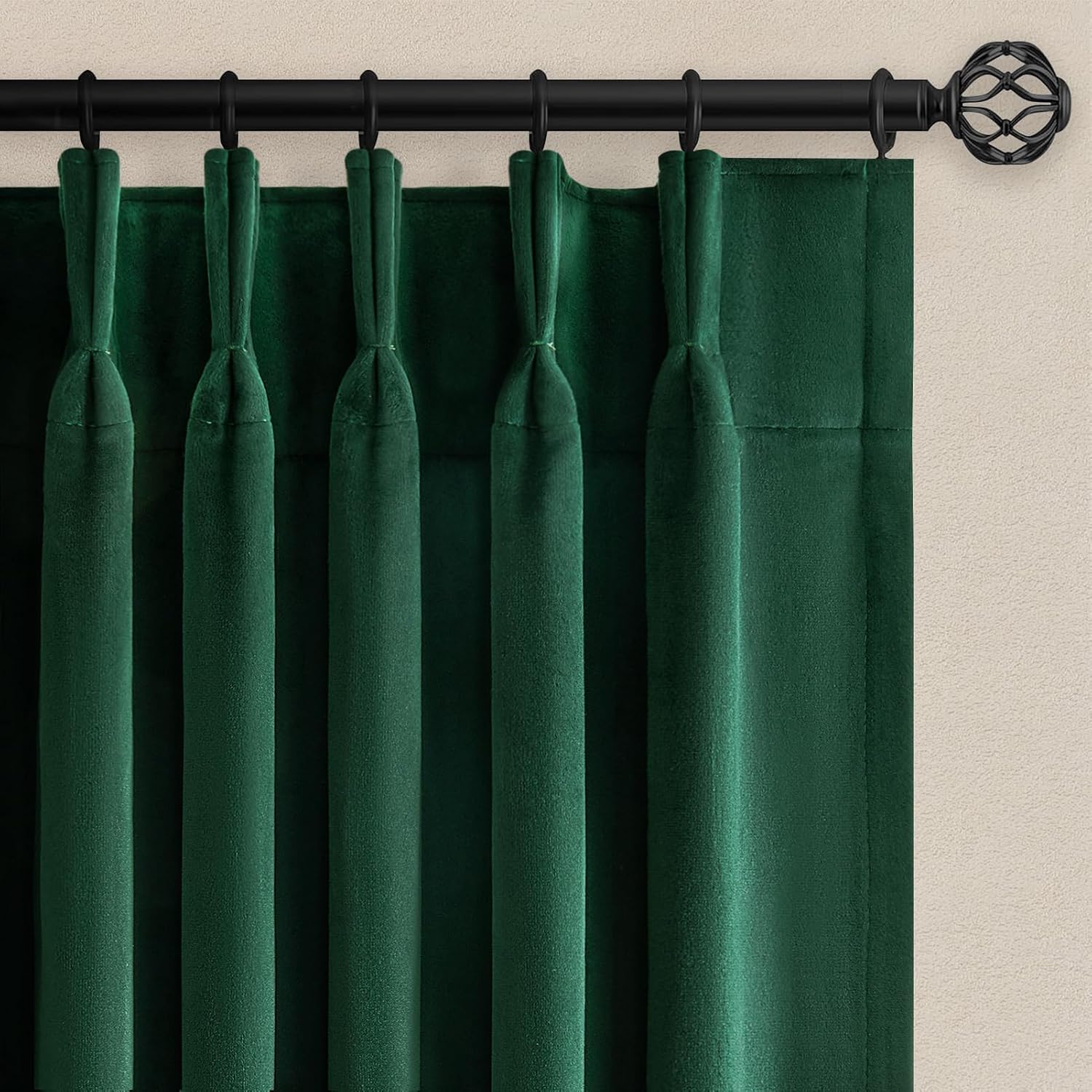 Luxurious 96 Inch Green Velvet Blackout Curtains for Home Decor
