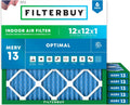 12x12x1 MERV 13 Air Filter 6-Pack - Optimal Smoke & Allergy Defense