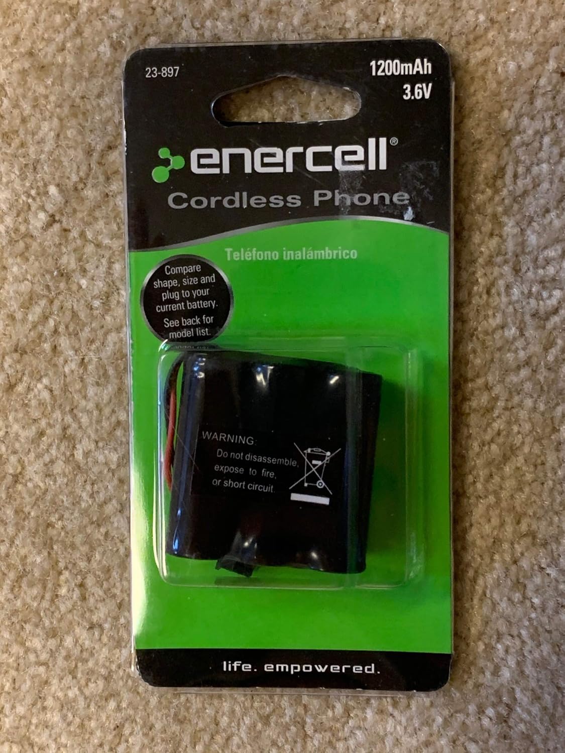 Enercell 3.6V/1200mAh Ni-MH Battery for Panasonic Devices