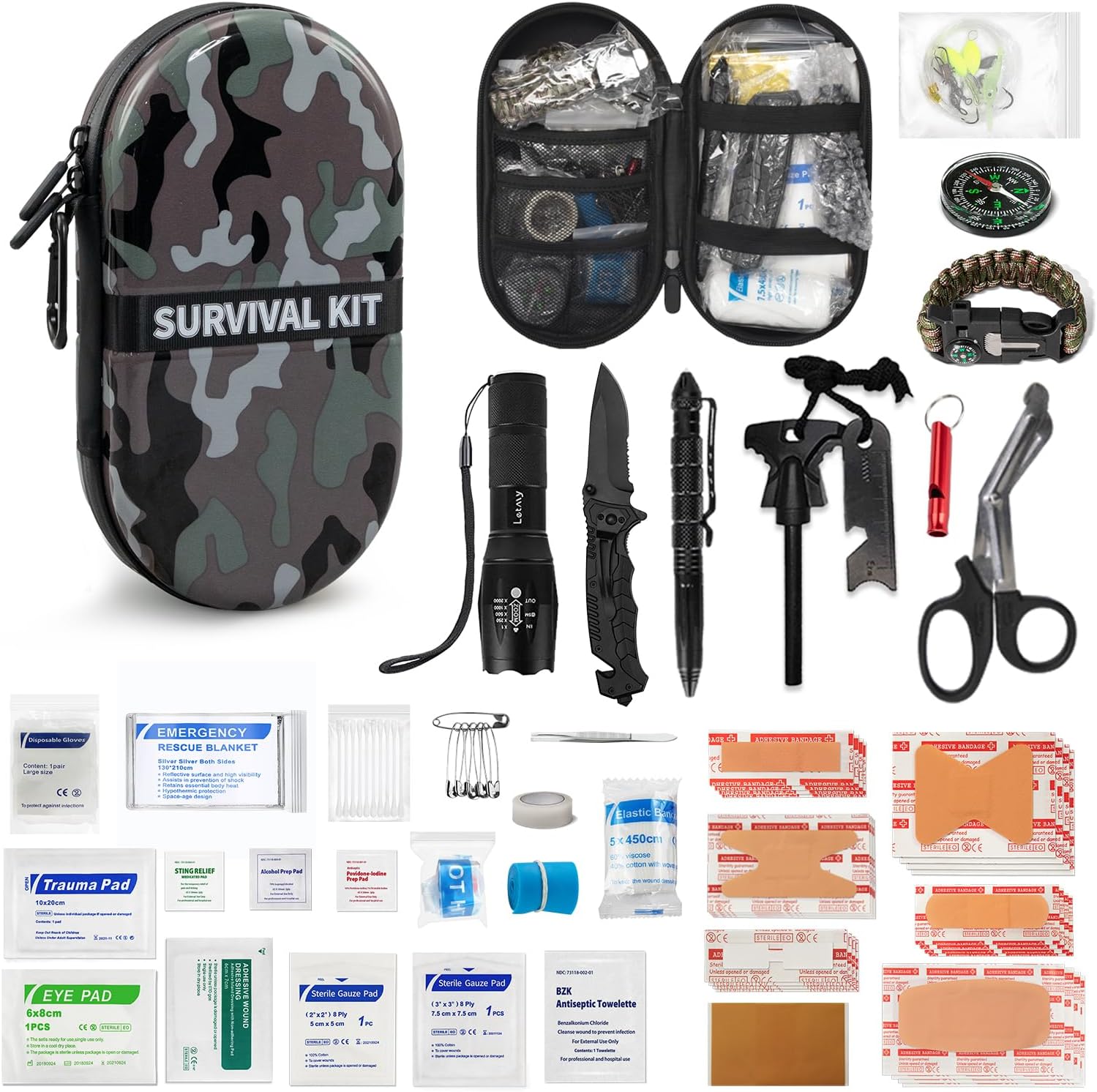 Kitgo Camping First Aid Kit: 113Pcs Waterproof & Compact for Outdoor Adventures