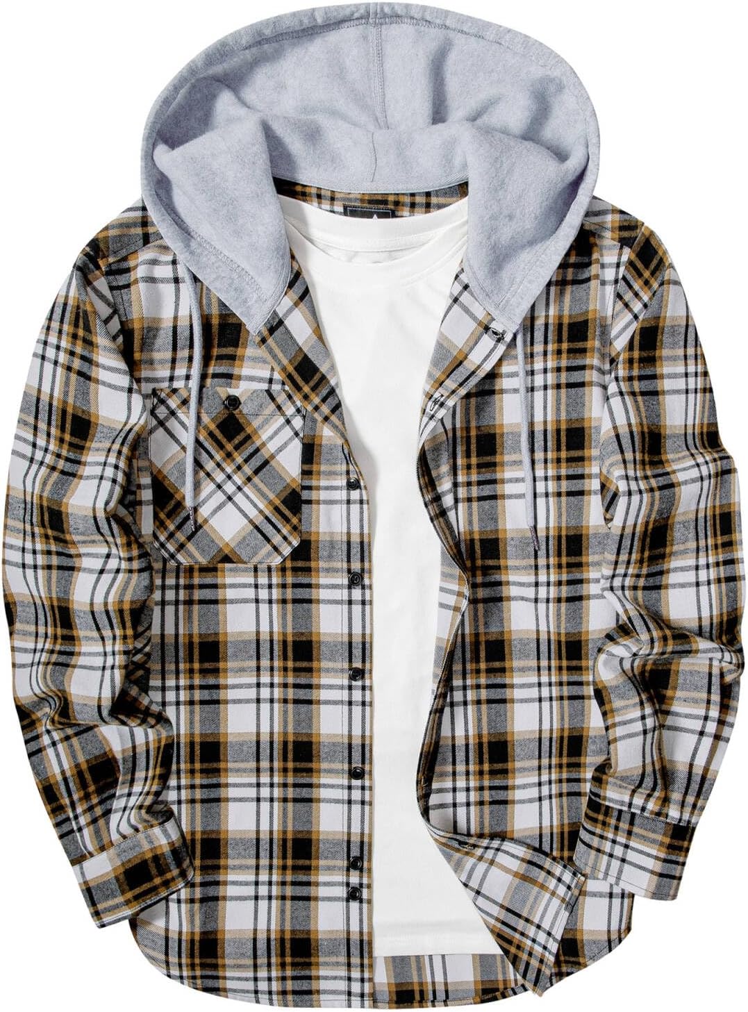 ZITY Men's Flannel Hoodie Shirt for Stylish Casual Wear