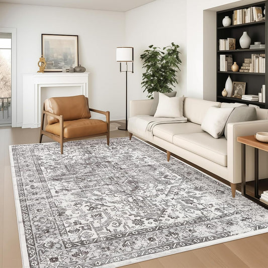 Zesthome 5x7 Area Rugs - Ultra-Thin Washable Vintage Decor