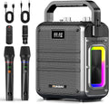 Karaoke Machine Bluetooth Speaker with 2 Wireless Microphones