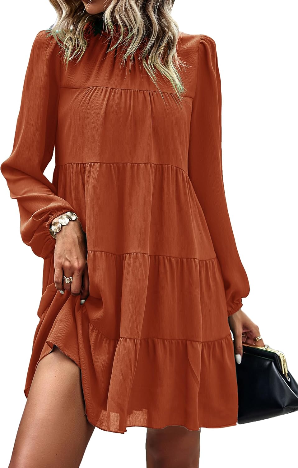 KIRUNDO Long Sleeve Babydoll Dress for Women 2025 Casual Style