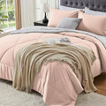 King Size Comforter Set 7 Pieces Bed in a Bag - Cozy Reversible Dusty
