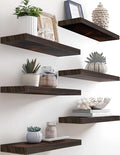 PHPH Wood Floating Shelves for Wall - Rustic 17 Inch Set of 6
