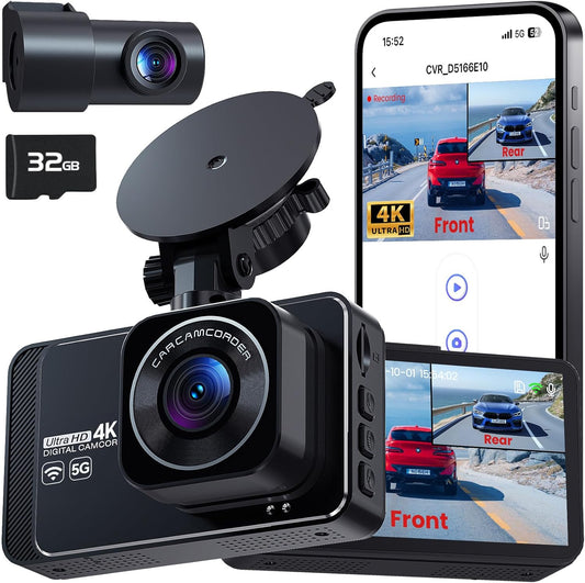 PGYIOO Dash Cam Front and Rear with 4K+2.5K Resolution