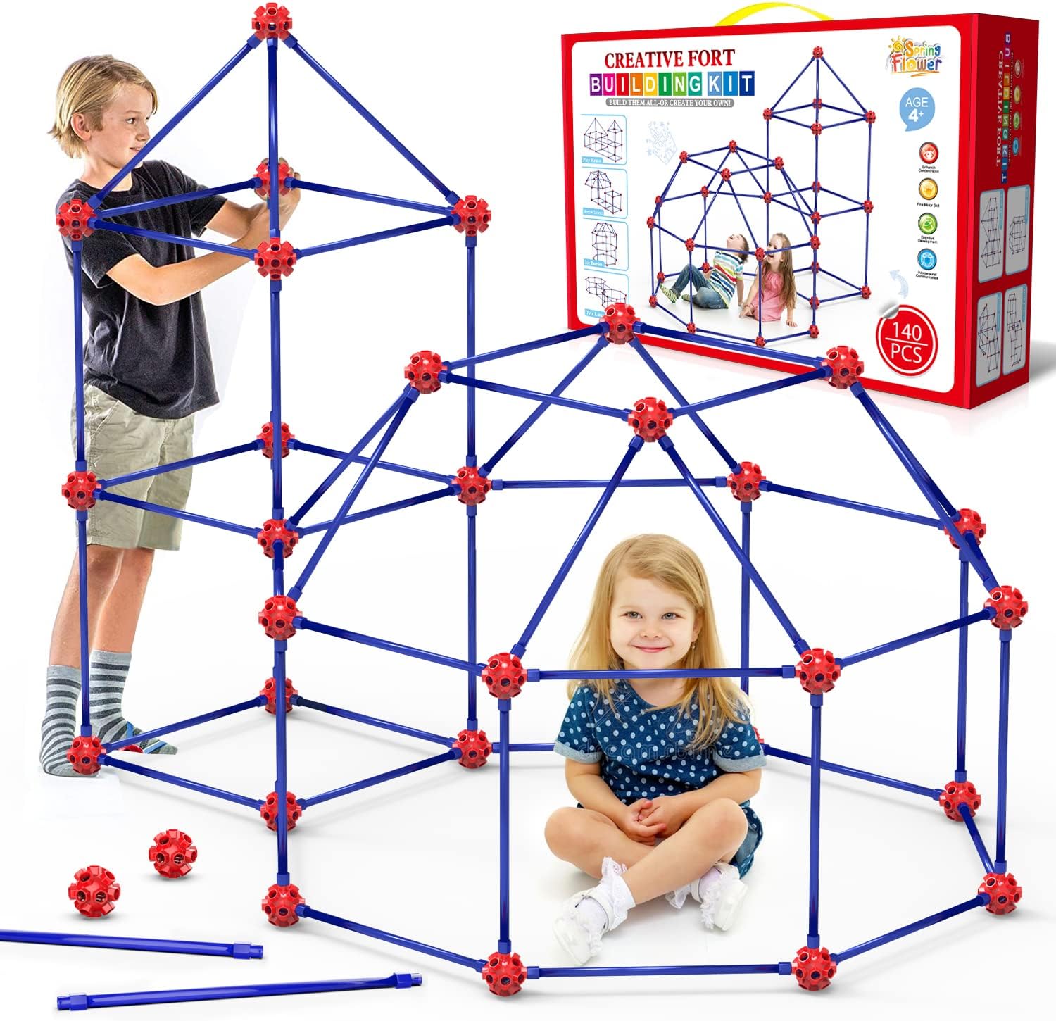 Ultimate Fort Building Kit for Kids - 140 Pcs - Indoor & Outdoor Fun!